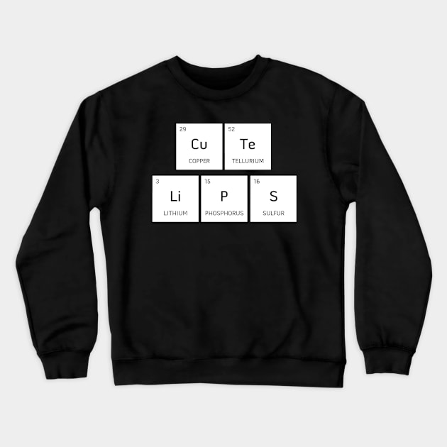 Cute Lips Chemical Design Crewneck Sweatshirt by TooplesArt